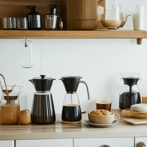 Diferentes usos de un hervidor de agua para té, café y desayunos rápidos en casa