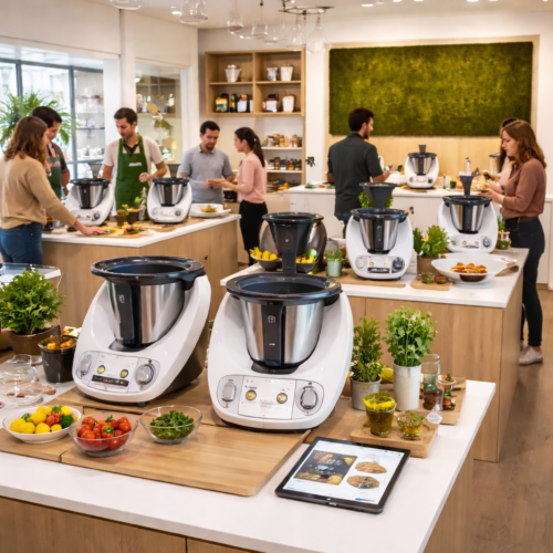 visitantes-interactuando-con-una-variedad-de-robots-de-cocina