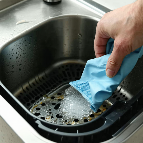 proceso-de-limpieza-de-componentes-de-una-freidora-de-aire