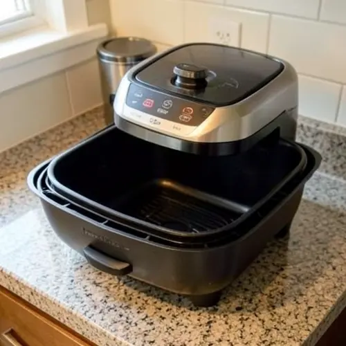 Freidora de aire para cocina pequeña cómo elegir sin perder capacidad con modelo compacto, cesta amplia y hueco real de encimera en una cocina doméstica