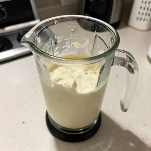 Por qué una batidora deja grumos y cómo evitarlo con una crema a medio triturar y textura irregular en una cocina doméstica