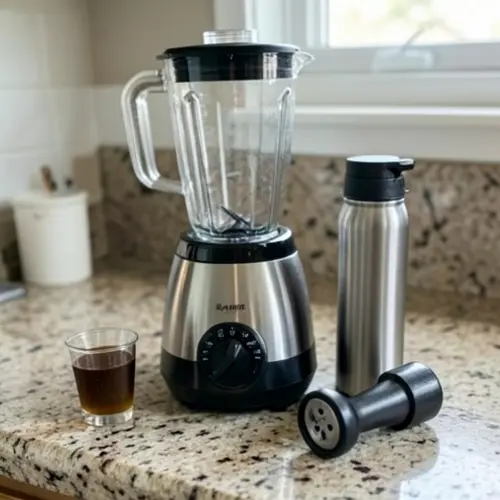 Qué accesorios merecen la pena en una batidora con vasos, tapas y accesorios de uso real sobre encimera doméstica