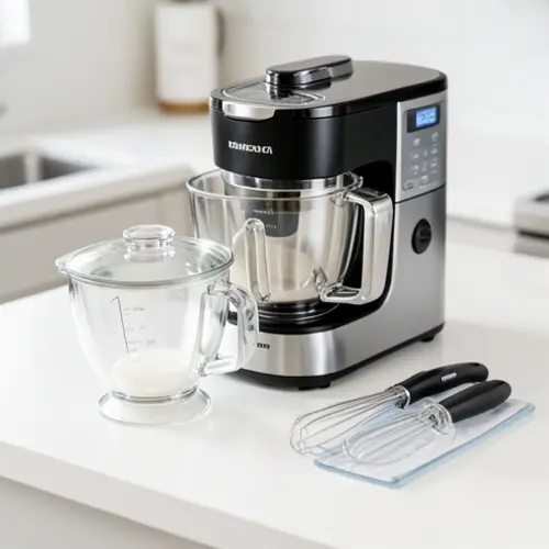 Mantenimiento básico para alargar la vida de un robot de cocina con vaso, tapa y accesorios principales revisados en una cocina ordenada