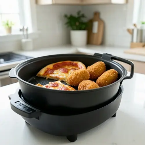 Freidora de aire para recalentar comida merece la pena de verdad con pizza y croquetas recuperando textura en una cocina domestica