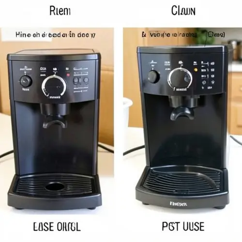 Comparativa entre cafetera básica y de gama media mostrando depósito, controles y mantenimiento tras el uso diario